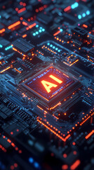 Obraz premium AI chip technology background