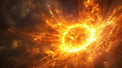 Fototapeta premium Celestial Birth: Ignition of the Young Sun’s Core