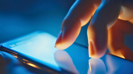 A touchscreen phone. The image features a modern smartphone with a sleek, responsive screen, designed for touch-based navigation and interaction.