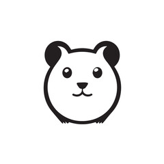 Fototapeta premium Hamster in cartoon, doodle style . Image for t-shirt, web, mobile apps and ui. Isolated 2d vector illustration in logo, icon, sketch style, Eps 10, black and white. AI Generative