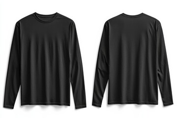 Black long sleeve tshirt mockup isolated created with Generative AI