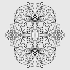 classic vintage carved ornament element design