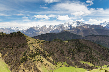 Panoramic view of the Caucasus mountains