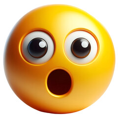 3D emoji face with a surprised expression 