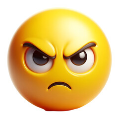 3D emoji face with an angry expression