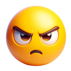 3D emoji face with an angry expression