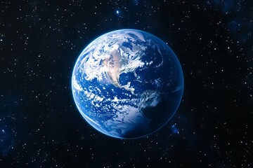 Obraz premium A view of the earth from space with stars in the background