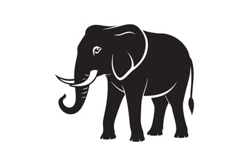 Elephant  silhouette vector illustration, Elephant  silhouette vector