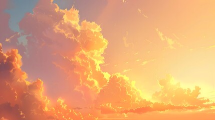 Golden Hour Sky: A stunning sky at golden hour, with hues of orange and pink blending into the clouds.