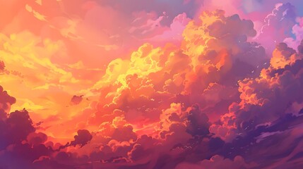 Golden Hour Sky: A stunning sky at golden hour, with hues of orange and pink blending into the clouds.