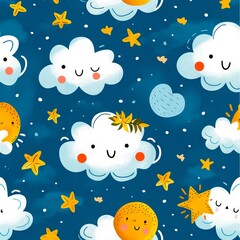 A pattern of clouds and stars in the sky