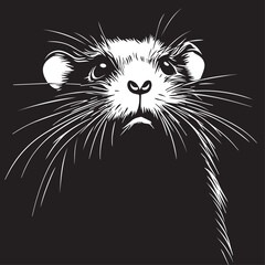 Hamster in cartoon, doodle style . Image for t-shirt, web, mobile apps and ui. Isolated 2d vector illustration in logo, icon, sketch style, Eps 10, black and white. AI Generative