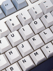 Keyboard keys closeup. Vertical. Mechanical gaming keyboard