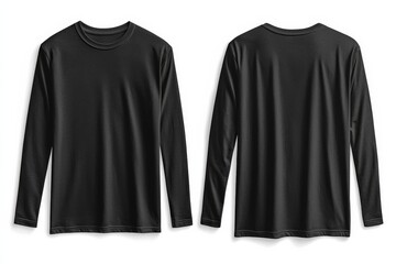 Black long sleeve tshirt mockup isolated created with Generative AI
