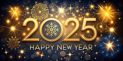 happy new year 2025  text effect design