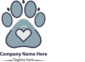 Pet logo vector paw pet logo design