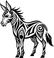 Donkey abstract line art