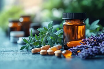 A scene of a naturopath examining a patient with holistic tools, showcasing the integration of natural remedies and modern diagnostics.
