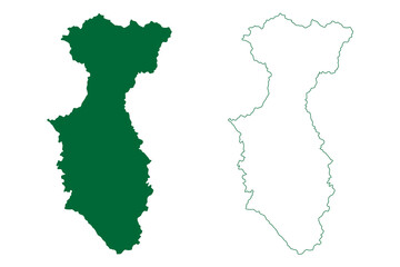 Anantnag district (Jammu and Kashmir union territory, Republic of India) map vector illustration, scribble sketch Anantnag map