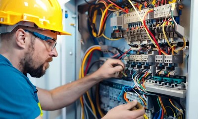 An electrician installing wiring and fixtures in a residential home. Video