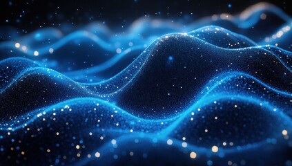 Abstract Blue Waves of Light