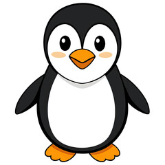 Obraz premium A Cartoon Penguin Isolated On A White Background