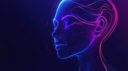 Neon Woman Silhouette