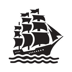 Clipper Ship Silhouette Vector Illustrations - High-Quality Graphics