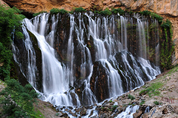 Kapuzbasi Waterfalls, located in Kayseri, Turkey, is one of the most important waterfalls of the country.  © sinandogan