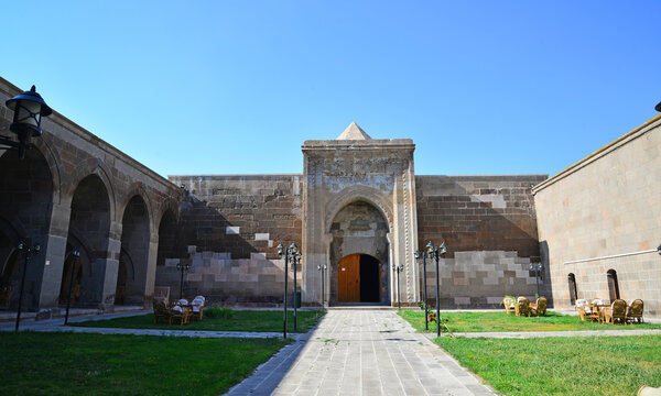 Karatay Caravanserai, located in Kayseri, Turkey, was built in 1240 during the Seljuk period.
