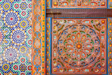 Traditional Door Handle and Wall Decorations, Fes City, Morocco