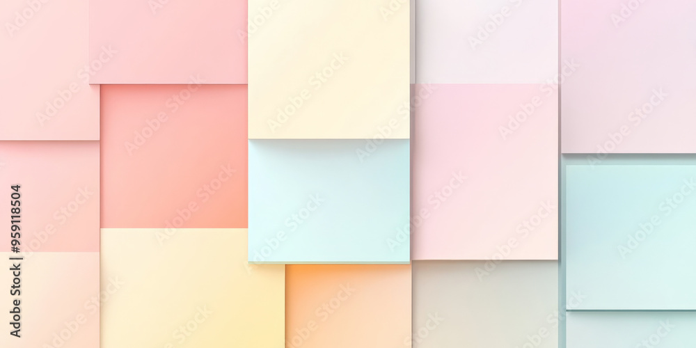 Wall mural an elegant background with light color blocks in varying pastel tones. the design features a refined
