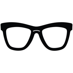 Fototapeta premium Glasses icon silhouette vector art illustration clipart in black color isolated on a white background