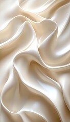 Elegant cream fabric with soft waves, perfect for backgrounds, textiles, or fashion-themed projects showcasing luxury and comfort.