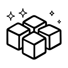 sugar icon or modern line symbol. Vector line art and icon design with bold outline. Black and white Pixel Perfect minimalistic symbol isolated white background. Silhouette simple thin sign