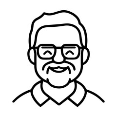 senior icon or modern line symbol. Vector line art and icon design with bold outline. Black and white Pixel Perfect minimalistic symbol isolated white background. Silhouette simple thin sign