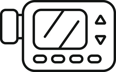 Simple icon of an echo sounder showing water depth for fishing