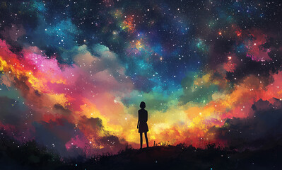 Fototapeta premium beyond the star scene capturing the essence of the open night sky and star gazing. 