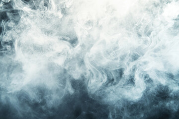 Fototapeta premium An isolated dry ice smoke cloud with swirling white vapors, creating a soft, ethereal effect. The smoke has a fluid, delicate texture, perfect for fantasy, sci-fi, or atmospheric backgrounds.