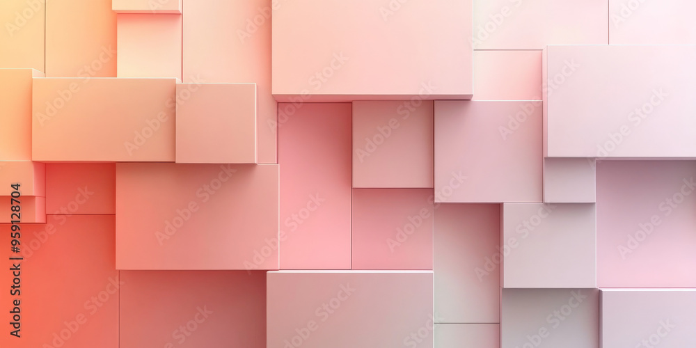 Wall mural a sophisticated background with light color blocks arranged in a dynamic, abstract layout. the desig