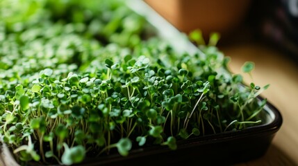 Gourmet zero-waste meal featuring fresh microgreens in a cozy kitchen setting
