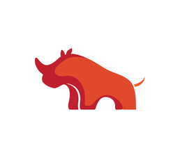 creative rhino shape logo vector icon symbol design 