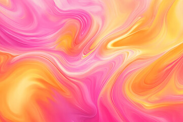 Obraz premium A vibrant, bright abstract background featuring swirling shades of pink, orange, and yellow. The colors blend seamlessly, creating a lively and energetic atmosphere.