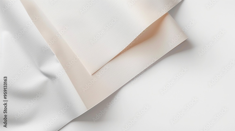 Poster A detailed view of a single sheet of paper resting on a table