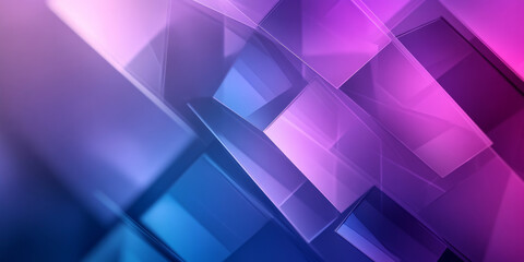 Fototapeta premium A 3D abstract business background with layered, translucent geometric forms in gradient shades of purple and blue. The composition creates a sense of depth and sophistication.