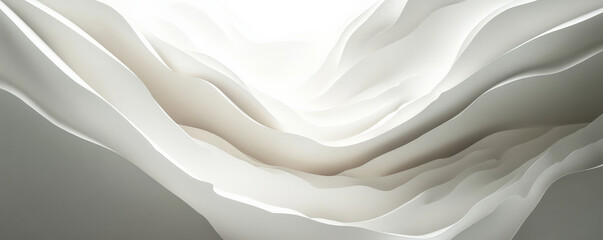 Obraz premium A sophisticated 3D light white background with smooth, layered textures and soft, diffused lighting. The design creates a refined, contemporary look with an elegant finish.