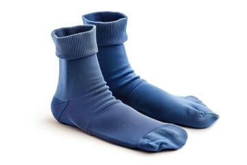 Single blue sock on a clean white background, perfect for product photography or as a graphic element