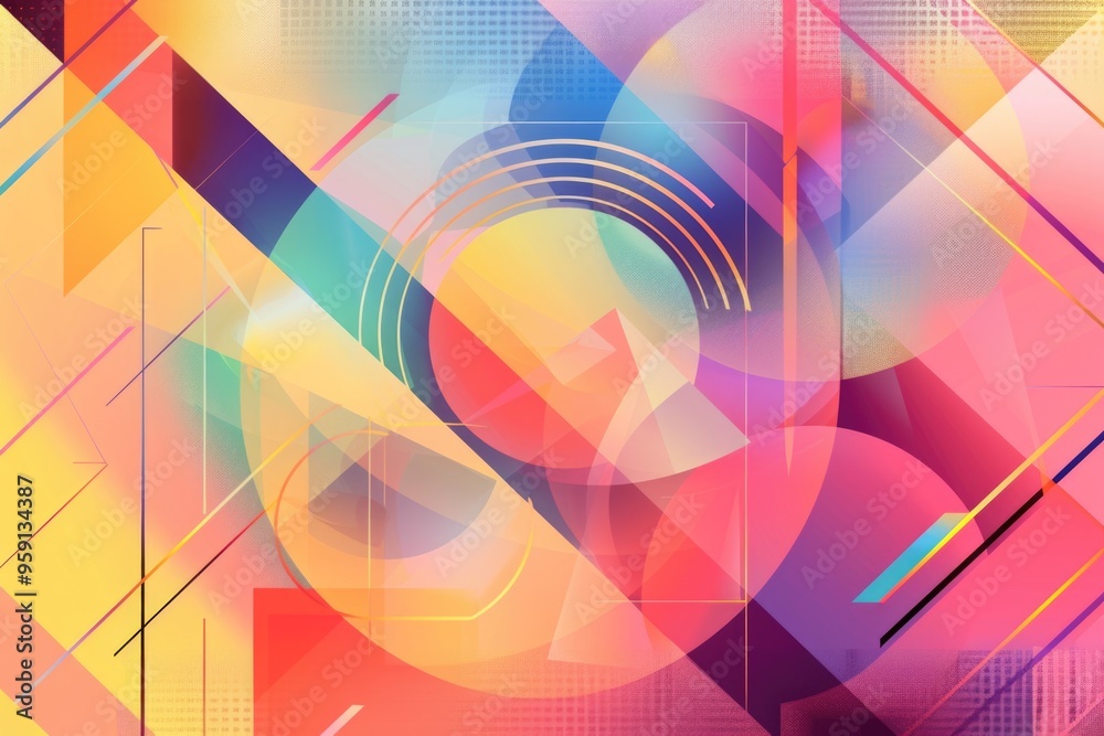 Aufkleber a vibrant and modern design featuring geometric shapes against a colorful backdrop, great for use in