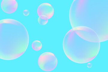 Abstract modern realistic gradient bubbles for wallpaper design. 3D gradient background. Drawing style. Trendy vector style.