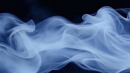 Obraz premium a blue and white wave on a black background with a blue sky in the background